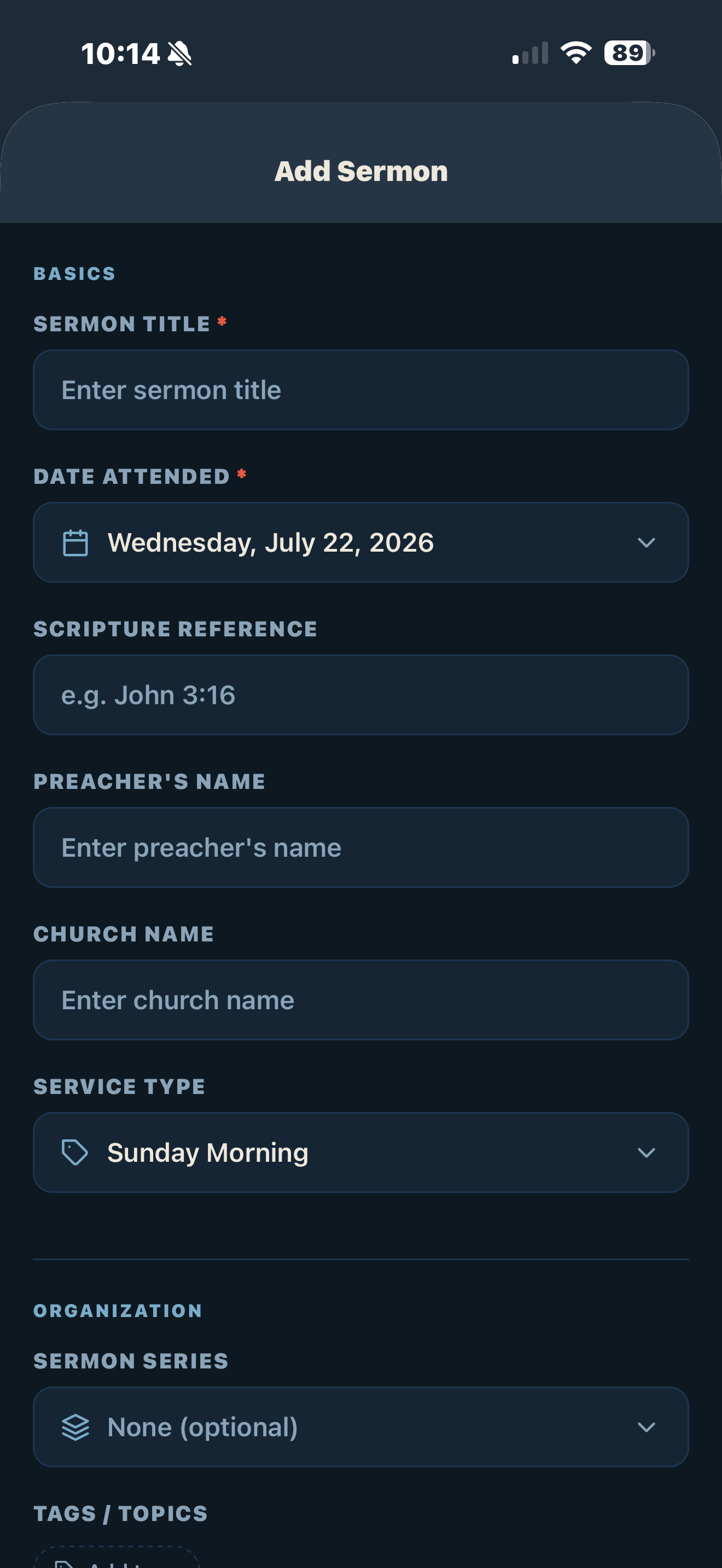 My Sermon Journal screenshot 2