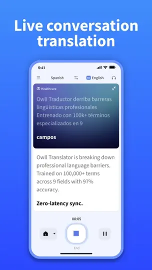 Capture d'écran de Owll Translator：Live Speech sur iPhone 2