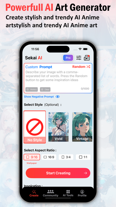 Sekai AI Anime Art Generator Screenshot