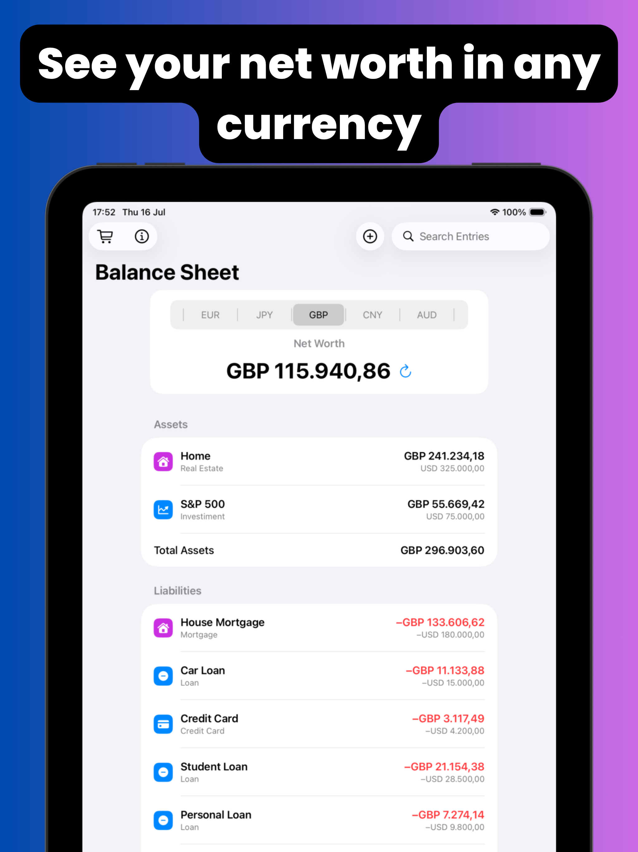 Wealthio: Net Worth Tracker screenshot 9