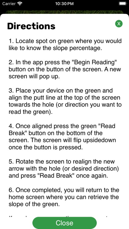 Percent Slope: Golf Green Read