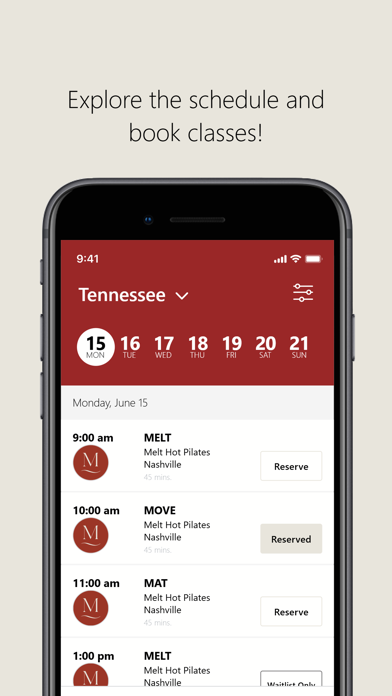 Melt Hot Pilates iPhone screenshot 3 - Health & Fitness app
