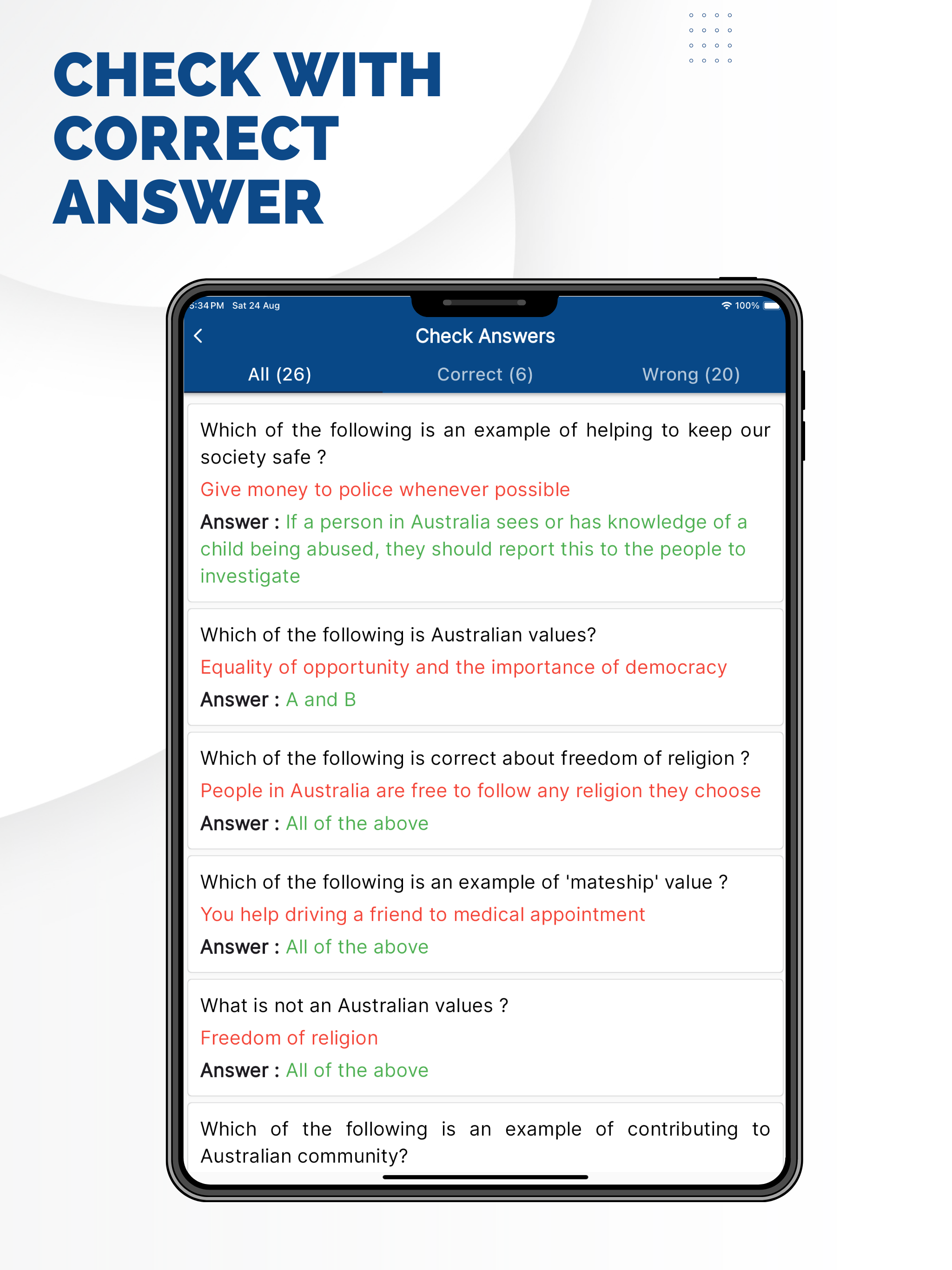 Australian Citizenship - Test screenshot 13