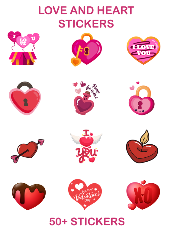Screenshot #4 pour Love and Heart Stickers-Emojis
