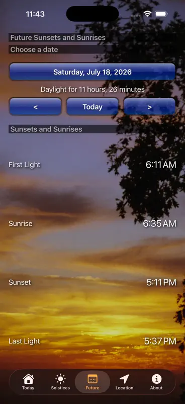 Sunset and Sunrise Times screenshot 4 of 6