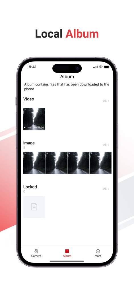 TERUNSOUL - La sección 'Local Album' exhibe las categorías 'Video' e 'Image' para los archivos descargados, con previsualizaciones claras de las grabaciones.