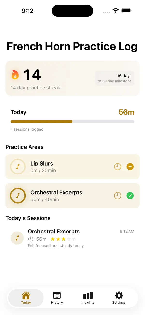 Screenshot #1 pour French Horn Practice Log
