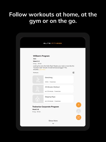 Elite Fitness Online iPad screenshot