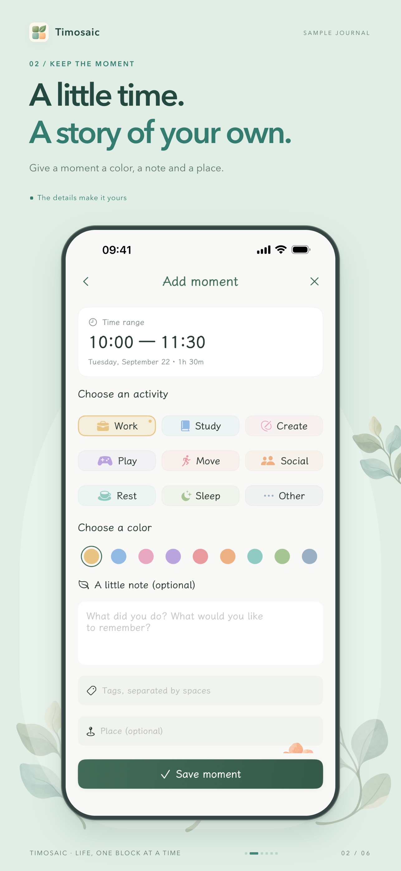 Screenshot 2 of Timosaic: Time Journal