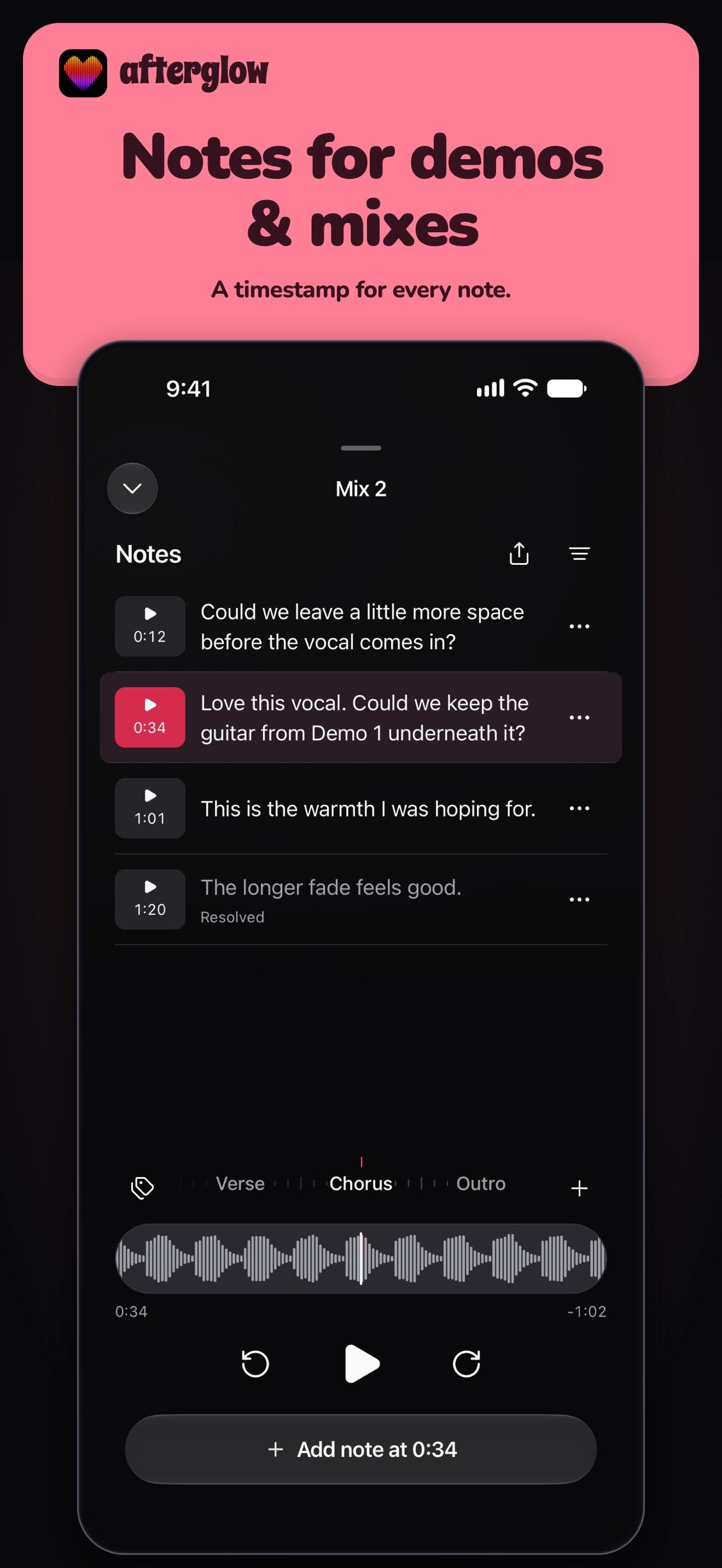 Screenshot 1 of Afterglow: Audio Notes