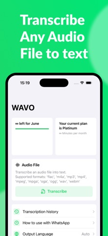 Transcriber for WhatsApp: WAVO Screenshot 4 of 5