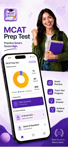 MCAT Prep: Practice Tests Screenshot 1 of 6