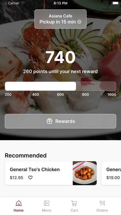 Asiana Cafe To Go iPhone screenshot 1 - Food & Drink app