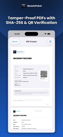 BeweisPaket – Evidence Log Screenshot 2 of 7