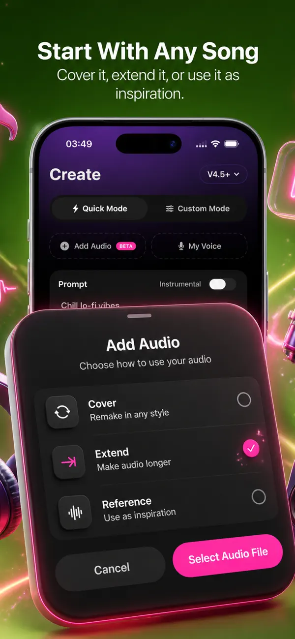 Screenshot #2 pour AI Music Generator - Sonica