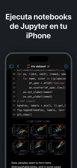 Captura de pantalla de Juno – Python Y Jupyter en iPhone 4