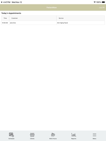 PatientNow Essentials iPad screenshot
