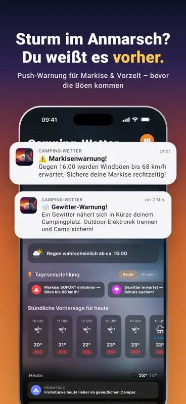Camping-Wetter: Wind, Sonne screenshot 1 of 8