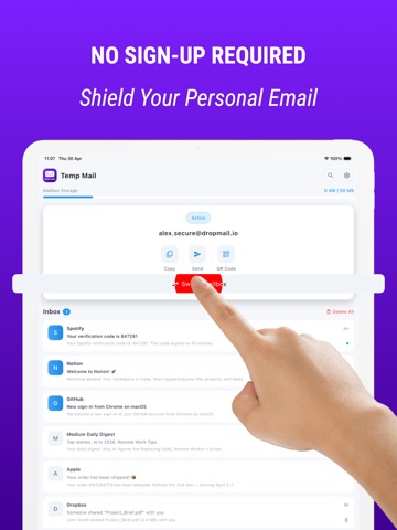Temp Mail Pro - Temporary Mail iPad screenshot