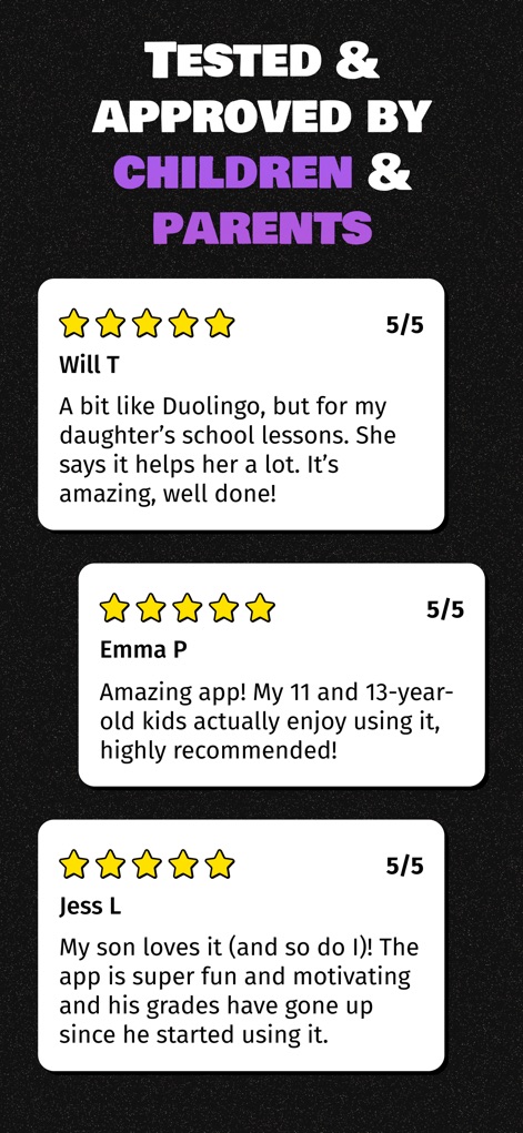 Baobab – Study & Homework - Les avis des utilisateurs mettent en évidence l'efficacité et l'aspect ludique de l'application, comme les commentaires positifs soulignant la motivation accrue et l'amélioration des notes. Les parents et les enfants apprécient l'interface intuitive et le support scolaire.