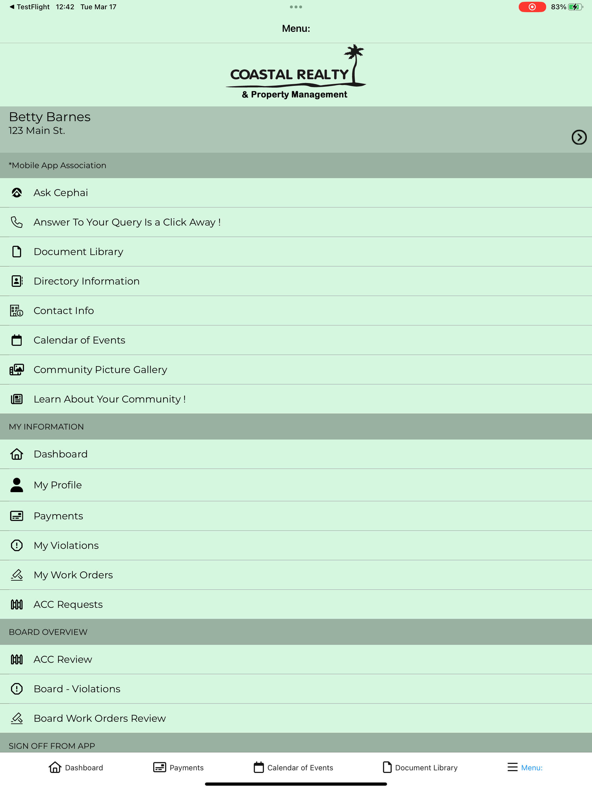 Coastal Realty Owner Portal