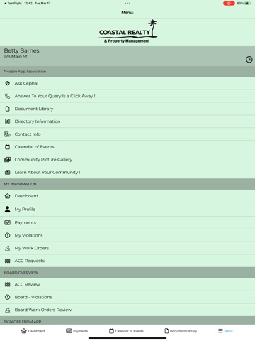 Coastal Realty Owner Portal iPad screenshot