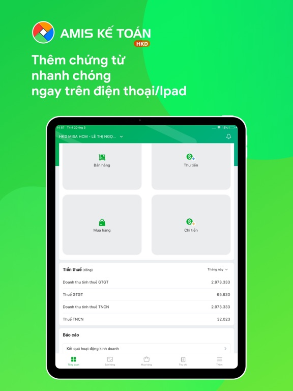 Screenshot #4 pour AMIS Kế toán HKD