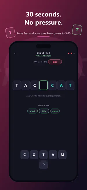 Palindrome: Mirror Word Puzzle screenshot 3