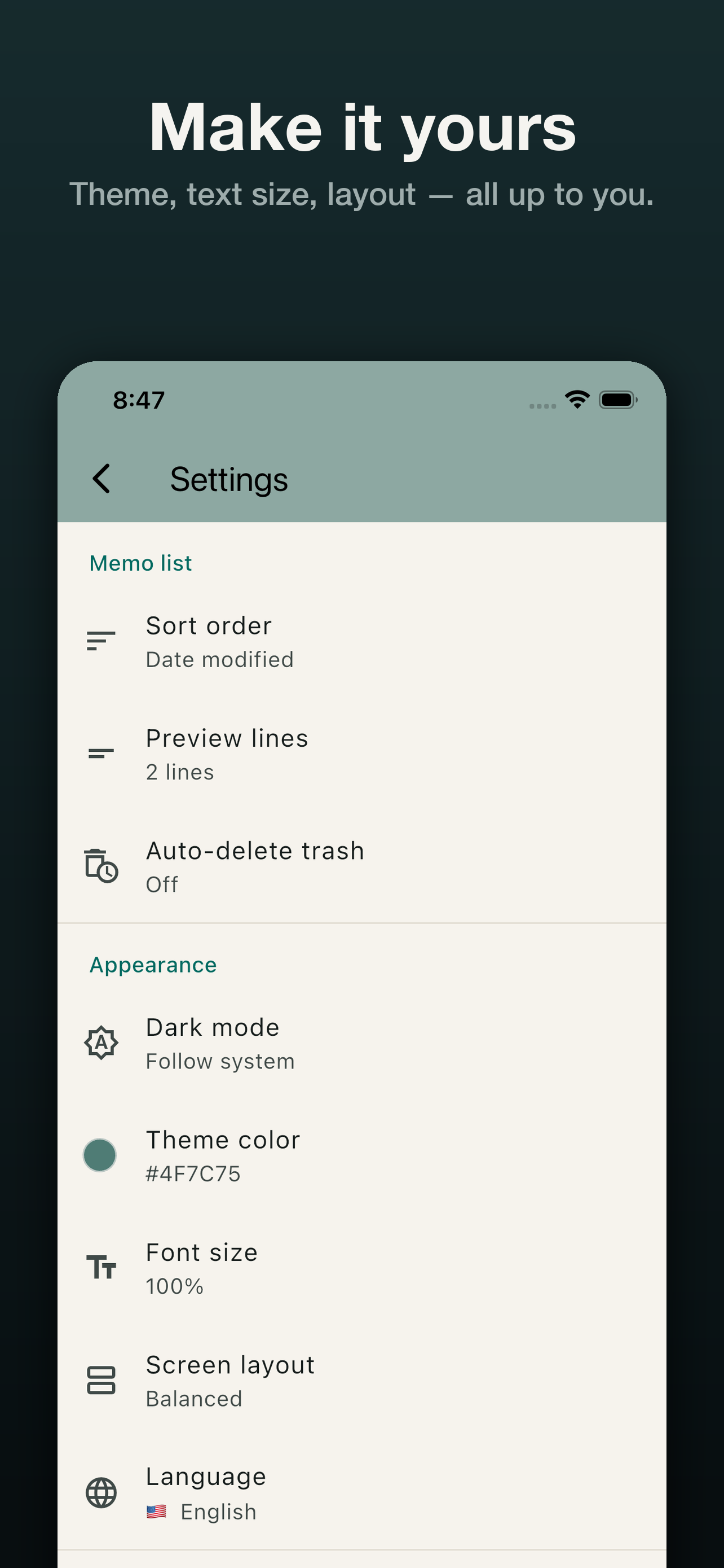 Tiny Memo: Simple Notes