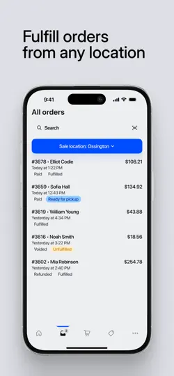Captura de pantalla de Shopify Point Of Sale (POS) en iPhone 5