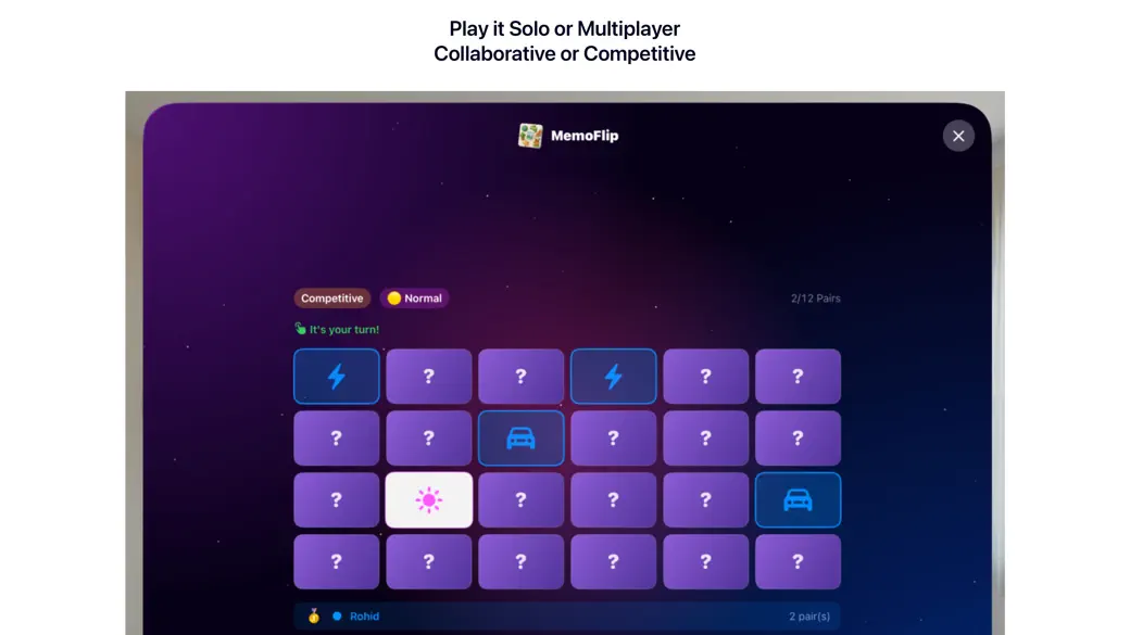 Screenshot #2 pour MemoFlip - Pairs Game