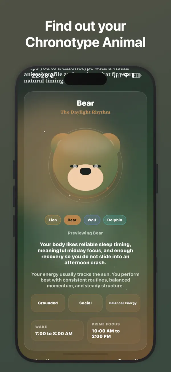 Screenshot #3 pour ChronoType: Body Clock
