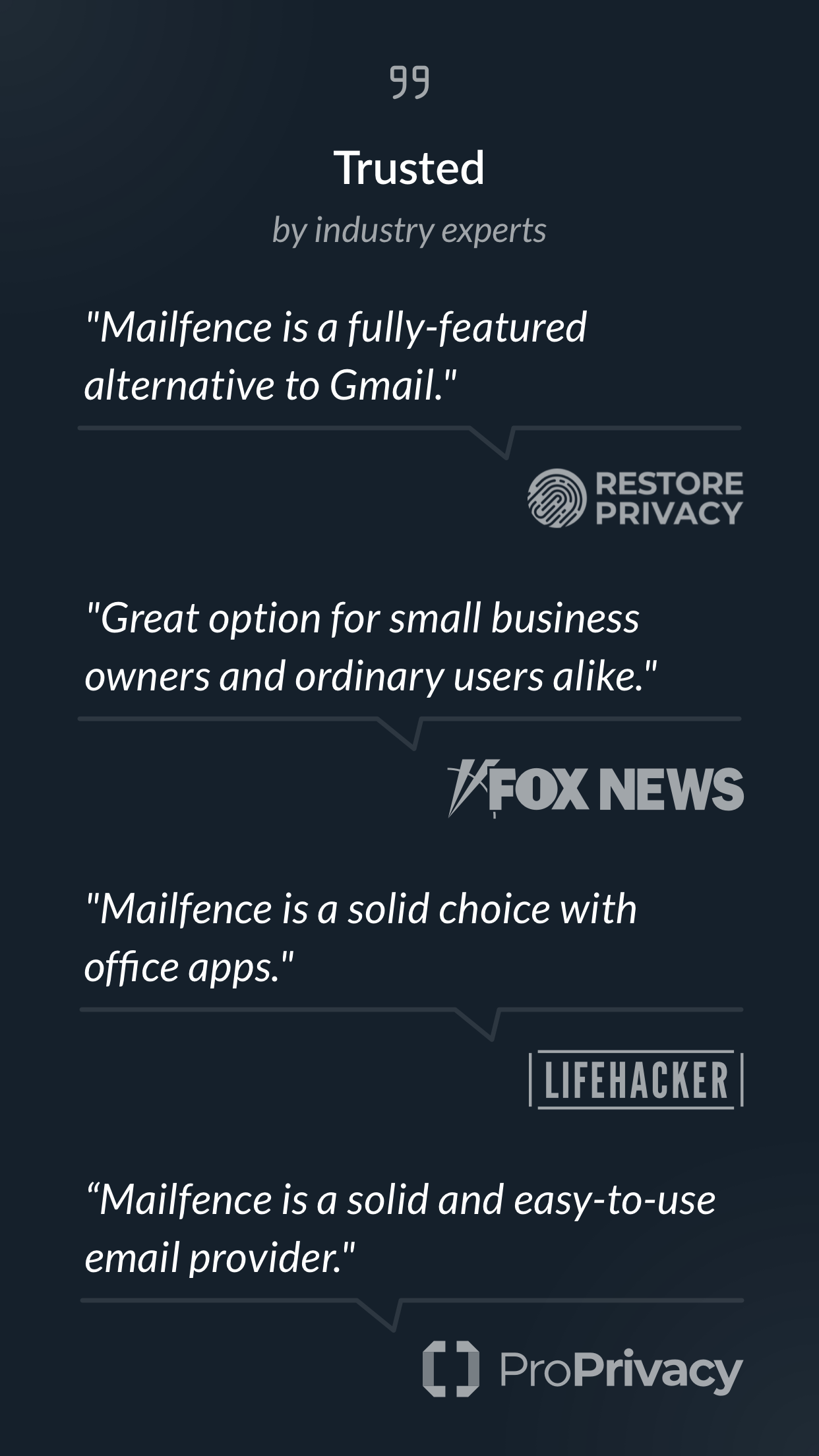 Secure mail - Mailfence