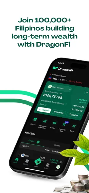 DragonFi – Stocks & Funds iPhone screenshot 1
