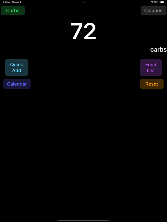 Carbs & Calories Tracker iPad screenshot 1 - Health & Fitness app