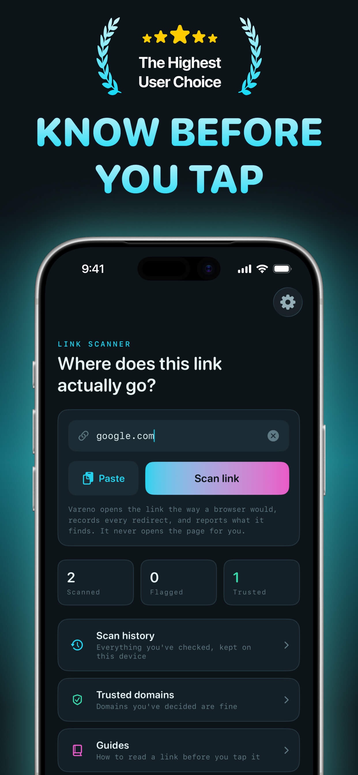 Screenshot 1 of Vareno - Link Scanner
