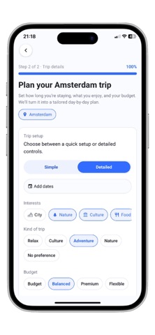Trip AI Planner Itinerary iPhone screenshot