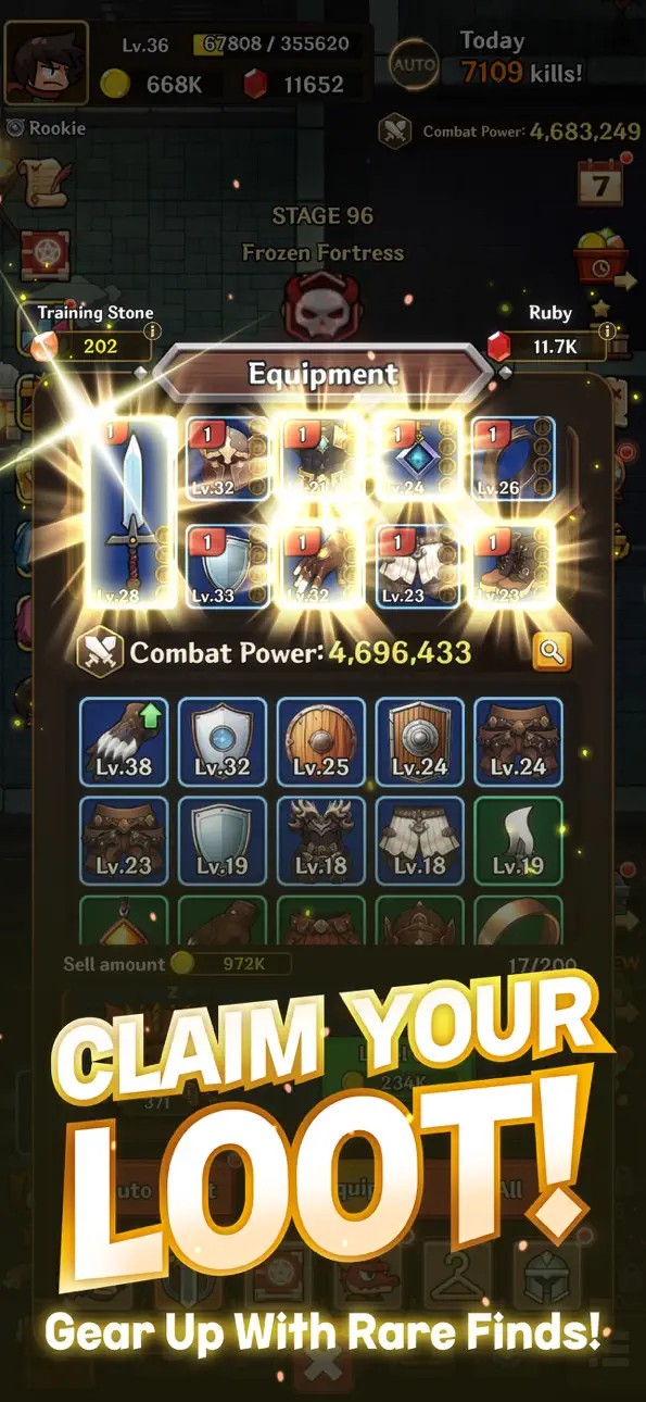 Dragoneer Squad: Idle Hack screenshot 5 - iOS game interface
