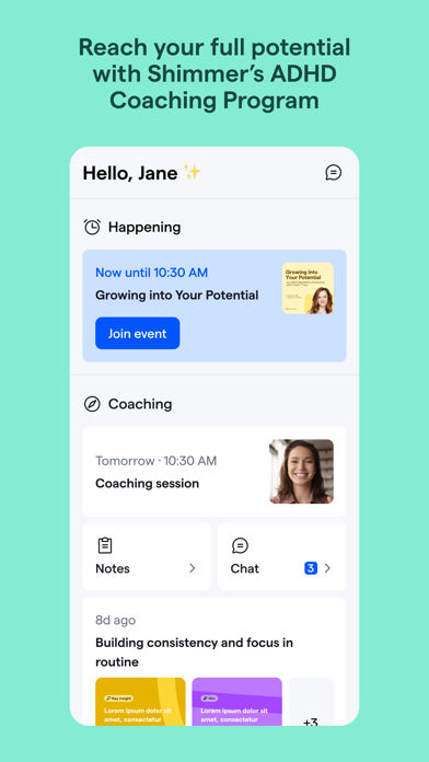 Screenshot #2 pour Shimmer Care: ADHD Coaching