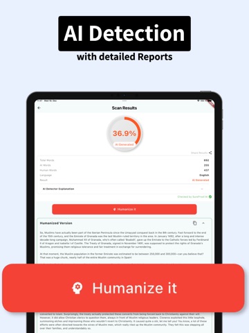 SureProof: AI Detector iPad screenshot
