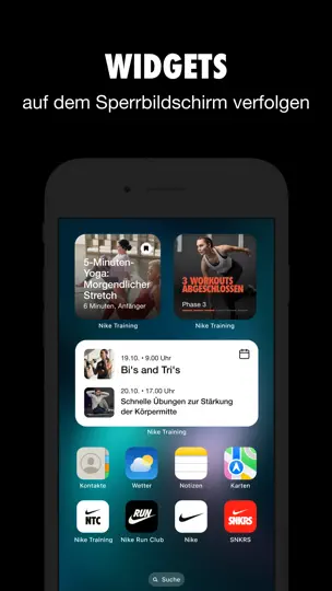 Screenshot von Nike Training Club auf dem iPhone 8