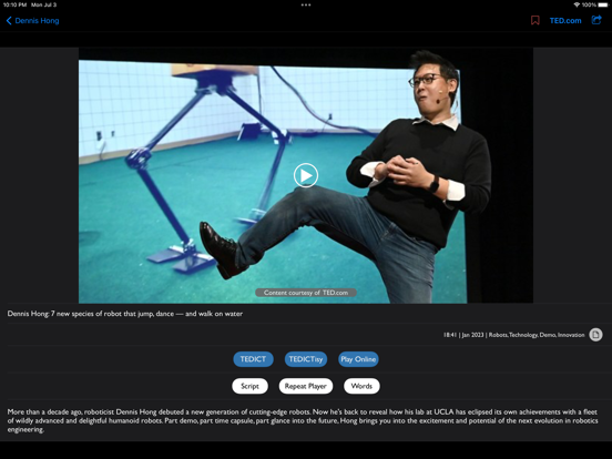 TEDICT LITE iPad screenshot 8 - Education app