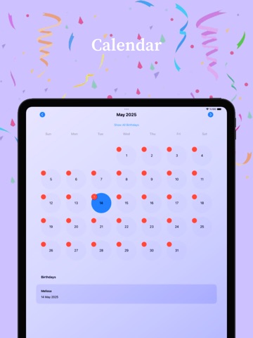 Happy Birthday! - Reminder iPad screenshot