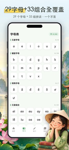 学越南语字母：手写与声调 screenshot