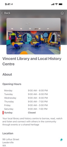 City of Vincent Library iPhone screenshot