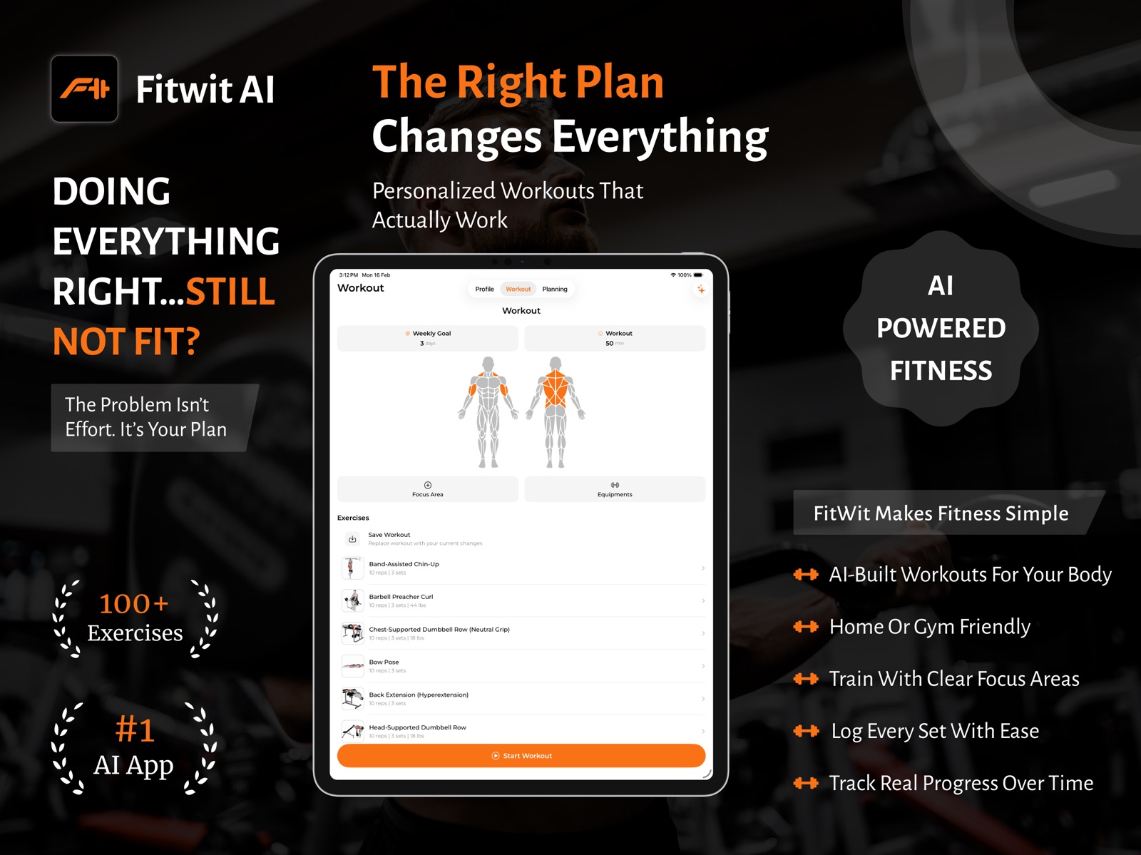 FitWit AI – Fitness & Meals ipad screenshot 1