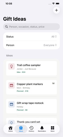 Giftfolio: Gift Planner Screenshot 3 of 6