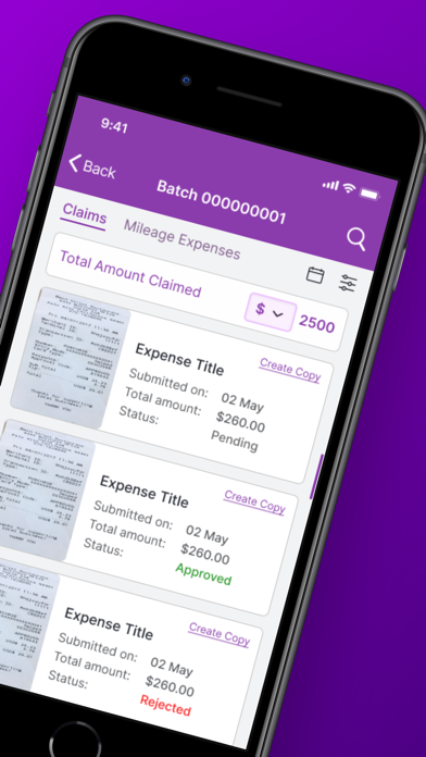 Bonhams Expenses App Screenshot
