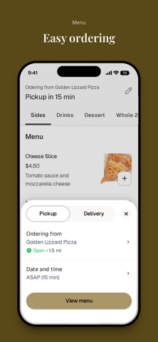Golden Lizzard Pizza iPhone screenshot