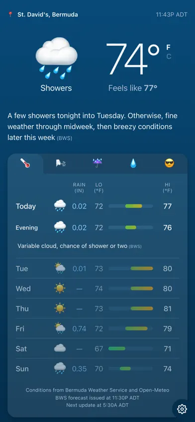 squalls — Bermuda weather screenshot 1